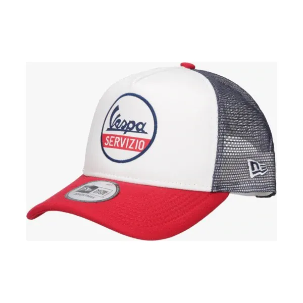 New Era Czapka Vespa White Rubber Logo Wht Trk , biały, rozmiar ONE-SIZE. Białe czapki z daszkiem New Era, bez wzorów, z bawełny. W wyprzedaży za 119.99 zł.