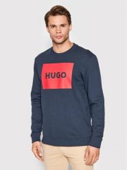 Hugo Bluza Duragol222 50467944 Granatowy Regular Fit. Niebieskie bluzy Hugo, m, bez wzorów, z bawełny, bez kaptura. Za 229.99 zł.