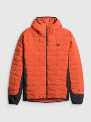 4F Kurtka trekkingowa z wypełnieniem Primaloft Silver męska - pomarańczowa XL. Brązowe kurtki 4F, l, bez wzorów, bez kaptura. Za 399.99 zł.