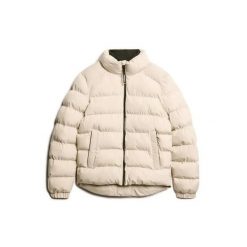 Kurtka puchowa Superdry. Szare kurtki Superdry, l, bez wzorów, z puchu, bez kaptura. Za 514.90 zł.