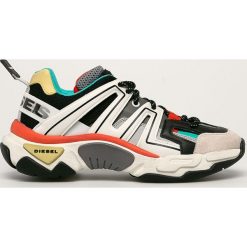 Diesel - Buty. Białe buty sportowe casual Diesel, bez wzorów, z gumy, z okrągłym noskiem, bez zapięcia. Za 1,149.00 zł.