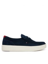 Tommy Hilfiger Półbuty Modern Light Hybrid Suede Loafer FM0FM05786 Granatowy. Niebieskie eleganckie półbuty Tommy Hilfiger, bez wzorów, ze skóry, bez obcasa, bez zapięcia. Za 479.99 zł.