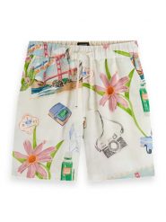 Scotch & Soda Szorty w kolorze białym ze wzorem rozmiar: L. Białe szorty Scotch & Soda, l, bez wzorów, z lyocellu, z podwyższonym stanem. Za 202.03 zł.