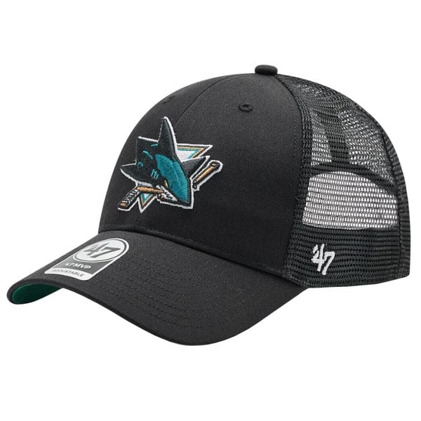 Czapka z daszkiem dla dorosłych 47 NHL San Jose Sharks Branson Cap. Czarne czapki z daszkiem 47 Brand, bez wzorów, z bawełny. Za 99.99 zł.
