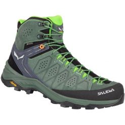Buty Trekkingowe Męskie Salewa Alp Trainer 2 Mid Gtx. Zielone buty turystyczne Salewa, bez wzorów, z gore-texu, bez zapięcia, trekkingowe, gore-tex. Za 1,015.85 zł.