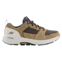 Buty do chodzenia męskie Skechers GO Walk Outdoor. Żółte buty sportowe casual Skechers, bez wzorów, z materiału, bez zapięcia. Za 449.99 zł.
