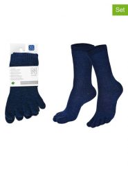 Norfolk Skarpety (2 pary) "Bruges" w kolorze granatowym z palcami rozmiar: M. Niebieskie skarpety Norfolk, bez wzorów, z materiału. Za 108.99 zł.