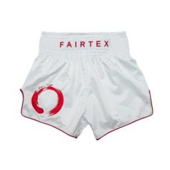 Spodenki Muay Thai ENSO Fairtex BS1918 Białe/Czerwone S. Białe szorty FAIRTEX, s, bez wzorów, sportowe. Za 279.00 zł.
