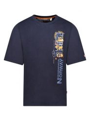 Geographical Norway Koszulka "Jexplor" w kolorze granatowym rozmiar: XL. Niebieskie bezrękawniki Geographical Norway, xl, bez wzorów, z bawełny, bez kołnierzyka, bez ramiączek. Za 59.95 zł.