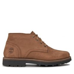 Trzewiki Timberland. Brązowe botki sznurowane Timberland, bez wzorów, bez obcasa, bez zapięcia. Za 779.99 zł.