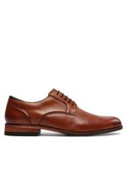 Clarks Półbuty Craftarlo Lace 26177697 Brązowy. Brązowe eleganckie półbuty Clarks, bez wzorów, ze skóry, bez obcasa, bez zapięcia. Za 429.99 zł.
