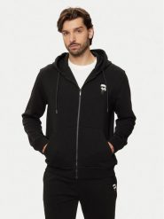 KARL LAGERFELD Bluza 705037 544910 Czarny Regular Fit. Czarne bluzy KARL LAGERFELD, l, bez wzorów, z bawełny, bez kaptura. Za 599.99 zł.