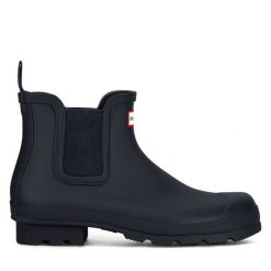 Kalosze Hunter. Niebieskie śniegowce Hunter, bez zapięcia. Za 549.99 zł.