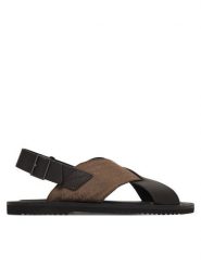 Emporio Armani Sandały EM004323 AF25617 M6354 Brązowy. Brązowe sandały Emporio Armani, ze skóry, bez zapięcia. Za 1,069.00 zł.