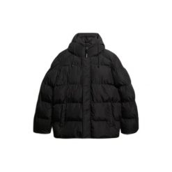 Kurtka puchowa Superdry. Czarne kurtki Superdry, na zimę, m, bez wzorów, z puchu, bez kaptura. Za 651.20 zł.