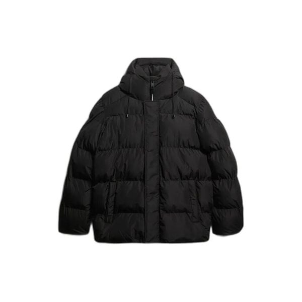 Kurtka puchowa Superdry. Czarne kurtki Superdry, na zimę, m, bez wzorów, z puchu, bez kaptura. Za 632.80 zł.