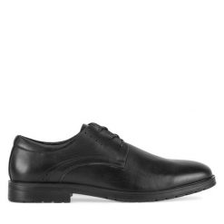 Półbuty Sergio Bardi. Czarne eleganckie półbuty Sergio Bardi, bez wzorów, bez obcasa, bez zapięcia. Za 149.99 zł.
