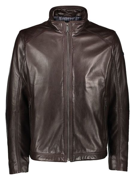 Bugatti Skórzana kurtka w kolorze brązowym rozmiar: 58. Brązowe kurtki Bugatti, bez wzorów, ze skóry, bez kaptura. Za 848.99 zł.