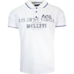 Koszulka POLO Biała z Nadrukiem, Casualowa, Męska, Krótki Rękaw. Białe bluzki z długim rękawem MCL, l, bez wzorów, z bawełny, bez kołnierzyka, bez ramiączek. Za 133.00 zł.