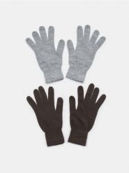 Rękawiczki 2 pack - beżowy. Brązowe rękawiczki Sinsay, bez wzorów. Za 12.99 zł.