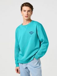 Wrangler Bluza w kolorze turkusowym rozmiar: XL. Niebieskie bluzy Wrangler, xl, bez wzorów, z bawełny, bez kaptura. Za 137.42 zł.