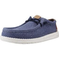 Buty HEY DUDE WALLY PALM JUTE Niebieski. Niebieskie buty trekkingowe PRO BRANDS, bez wzorów, z tkaniny, bez zapięcia. Za 368.99 zł.