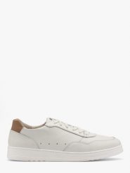 Białe półbuty męskie LOWIE. Białe eleganckie półbuty RKO, bez wzorów, ze skóry, bez obcasa, bez zapięcia. Za 449.99 zł.