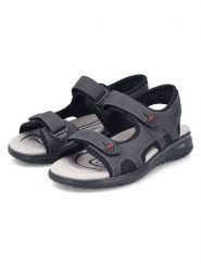 Rieker Sandały w kolorze antracytowym rozmiar: 42. Czarne sandały Rieker, z otwartym noskiem, bez zapięcia. Za 203.93 zł.