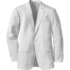 Marynarka z kory Regular Fit bonprix oliwkowo-biały w paski. Białe garnitury marki bonprix, w paski. Za 79.99 zł.