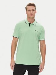 BOSS Polo Paul 50506193 Zielony Slim Fit. Zielone koszulki polo Boss, m, bez wzorów, z bawełny, bez kołnierzyka, bez ramiączek. Za 239.99 zł.