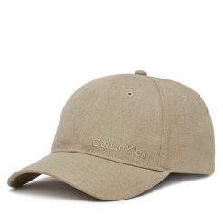 Czapka z daszkiem Calvin Klein. Brązowe czapki z daszkiem CALVIN KLEIN, bez wzorów. Za 119.99 zł.