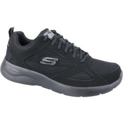 Buty sportowe Sneakersy męskie, Skechers Dynamight 2.0. Czarne buty sportowe casual Skechers, bez wzorów, z materiału, bez zapięcia. Za 239.99 zł.