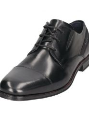 Bugatti Skórzane trzewiki w kolorze czarnym rozmiar: 46. Czarne botki sznurowane Bugatti, bez wzorów, bez obcasa, bez zapięcia. Za 208.83 zł.