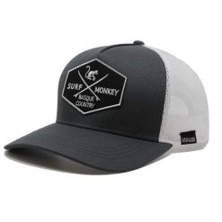 Czapka Trucker - 5 paneli / Recykling / Jeden rozmiar (Szary/Biały). Szare czapki z daszkiem SURF MONKEY, z aplikacjami. Za 159.95 zł.