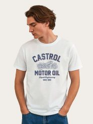 WOOOP Koszulka "Castrol Liquid Engineering" w kolorze białym rozmiar: XL. Białe bezrękawniki Wooop, xl, bez wzorów, z bawełny, bez kołnierzyka, bez ramiączek. Za 56.99 zł.