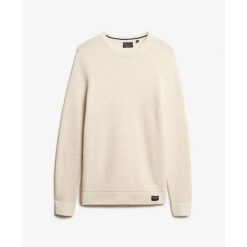 Sweter z teksturowanej dzianiny z okrągłym dekoltem Superdry. Brązowe swetry nierozpinane Superdry, m, bez wzorów, z dzianiny, bez kołnierzyka, bez ramiączek. Za 383.25 zł.