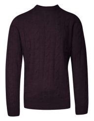 Sweter Męski Bordowy Dziergany w Warkocze, Elegancki, U-neck -BRAVE SOUL. Czerwone swetry rozpinane Brave Soul, l, bez wzorów, dziergany, bez kołnierzyka, bez ramiączek. Za 99.00 zł.
