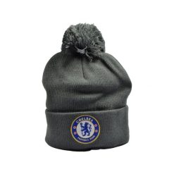 Czapka z pomponem Chelsea Londyn szara - licencjonowana. Szare czapki zimowe CHELSEA, bez wzorów. Za 109.00 zł.