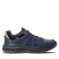Trekkingi Jack Wolfskin. Niebieskie buty trekkingowe Jack Wolfskin, bez wzorów, bez zapięcia. Za 319.99 zł.