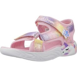 Sandały SKECHERS UNICORN Rose. Czerwone sandały Skechers, z materiału, bez zapięcia. Za 216.99 zł.
