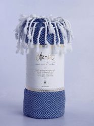 Ottoman Chusta hammam "Raute" w kolorze niebieskim - 190 x 105 cm rozmiar: onesize. Niebieskie szaliki Ottoman, bez wzorów, z bawełny. Za 65.99 zł.