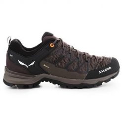 Buty trekkingowe męskie Salewa Mtn Trainer Lite Gtx. Brązowe trekkingi Salewa, bez wzorów, z materiału, bez zapięcia. Za 757.00 zł.