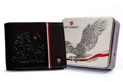 Skórzany portfel Peterson PTN 304P-03 czarny. Czarne portfele Peterson, bez wzorów. Za 169.99 zł.