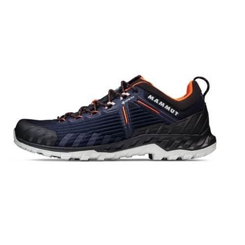 Buty trekkingowe męskie Mammut Alnasca Knit Iii Low Gtx. Niebieskie buty turystyczne Mammut, bez wzorów, z materiału, bez zapięcia, trekkingowe. Za 1,008.60 zł.