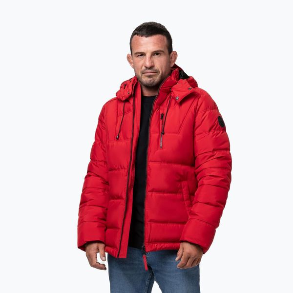 Kurtka zimowa męska Pitbull Piedmont Quilted Hooded. Czerwone kurtki PITBULL, na zimę, m, bez wzorów, z materiału, bez kaptura. Za 359.99 zł.