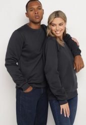 Granatowa Bluza z Polarem na Podszewce Metinna. Niebieskie bluzy Born2be, l, bez wzorów, z dzianiny, bez kaptura. W wyprzedaży za 33.99 zł.