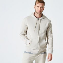 Bluza z kapturem męska Domyos Gym & Pilates. Czarne bluzy DOMYOS, m, bez wzorów, z materiału, z kapturem. Za 99.99 zł.
