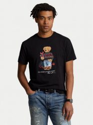 Polo Ralph Lauren T-Shirt 710854497027 Czarny Regular Fit. Czarne koszulki polo Polo Ralph Lauren, m, bez wzorów, z bawełny, bez kołnierzyka, bez ramiączek. Za 549.99 zł.