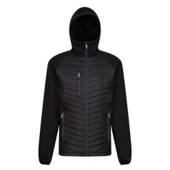 Męska Pikowana Kurtka Hybrydowa Navigate. Czarne kurtki Regatta, l, bez wzorów, z materiału, z kapturem. Za 367.99 zł.