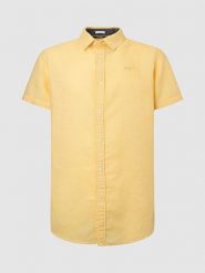 Pepe Jeans Koszula - Regular fit - w kolorze żółtym rozmiar: XL. Żółte koszule Pepe Jeans, xl, bez wzorów, z jeansu, bez kołnierzyka, bez ramiączek. Za 149.66 zł.